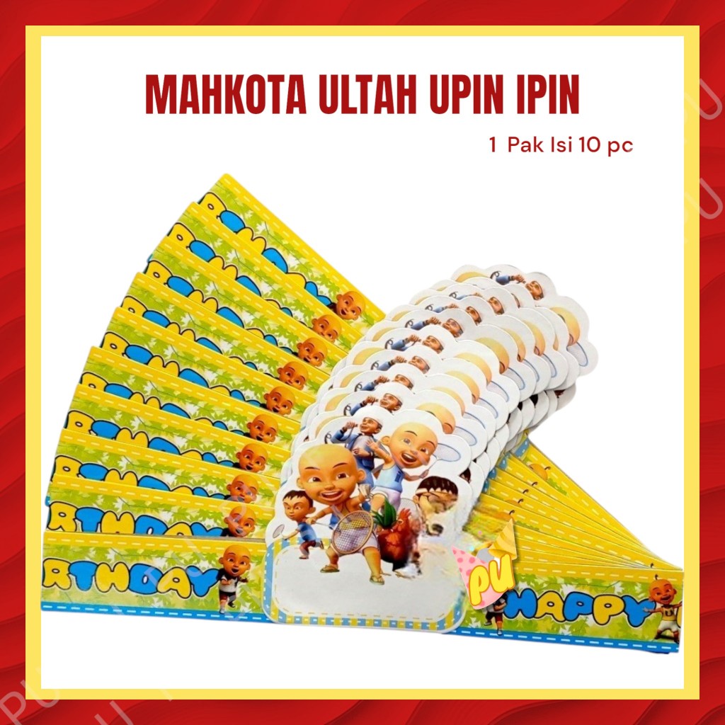UPIN IPIN มงกุฎวันเกิดเนื้อหา 10 / หมวกปาร์ตี้ Upin Ipin