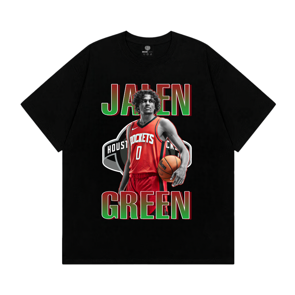 OYB Jalen Green Houston Rockets เสื้อยืด Vintage NBA เสื้อสําหรับผู้ชายและผู้หญิงแขนสั้น