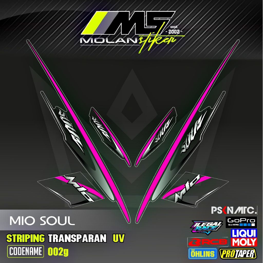 Decal สติกเกอร์ Striping Variation โปร่งใส Uv Mio Soul คาร์บูเรเตอร์ 2006-2012 Mio Soul 115 Mio Soul