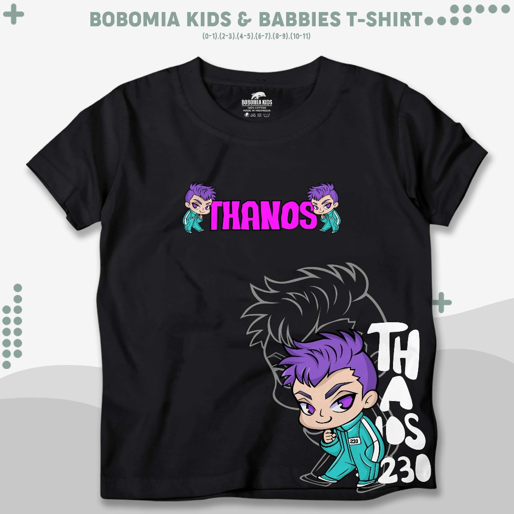 Bobomia Squid Game Thanos เสื้อยืดเด็ก | Distro Clothes for Baby Boys and Girls (0-10 Years) - Kids 