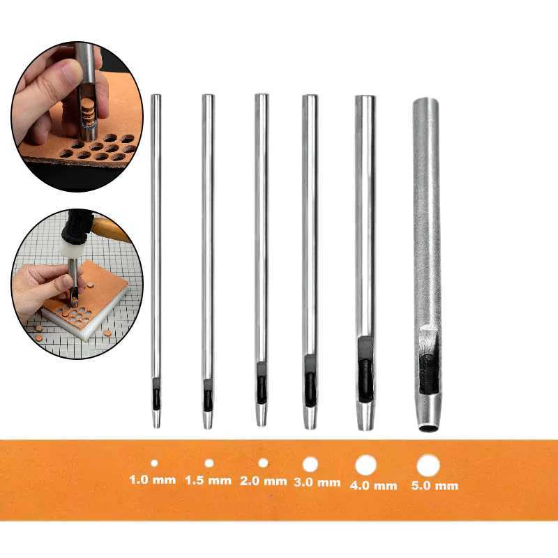 HOLE Set Leather Hole Puncher Steel Hollow Round 6 PCS - H881