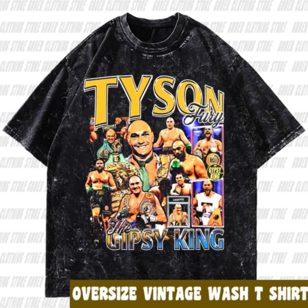 Tyson Fury เสื้อยืดโอเวอร์ไซส์ The Gipsy King | ผ้าฝ้าย 24s ในตัว | ล้างวินเทจ