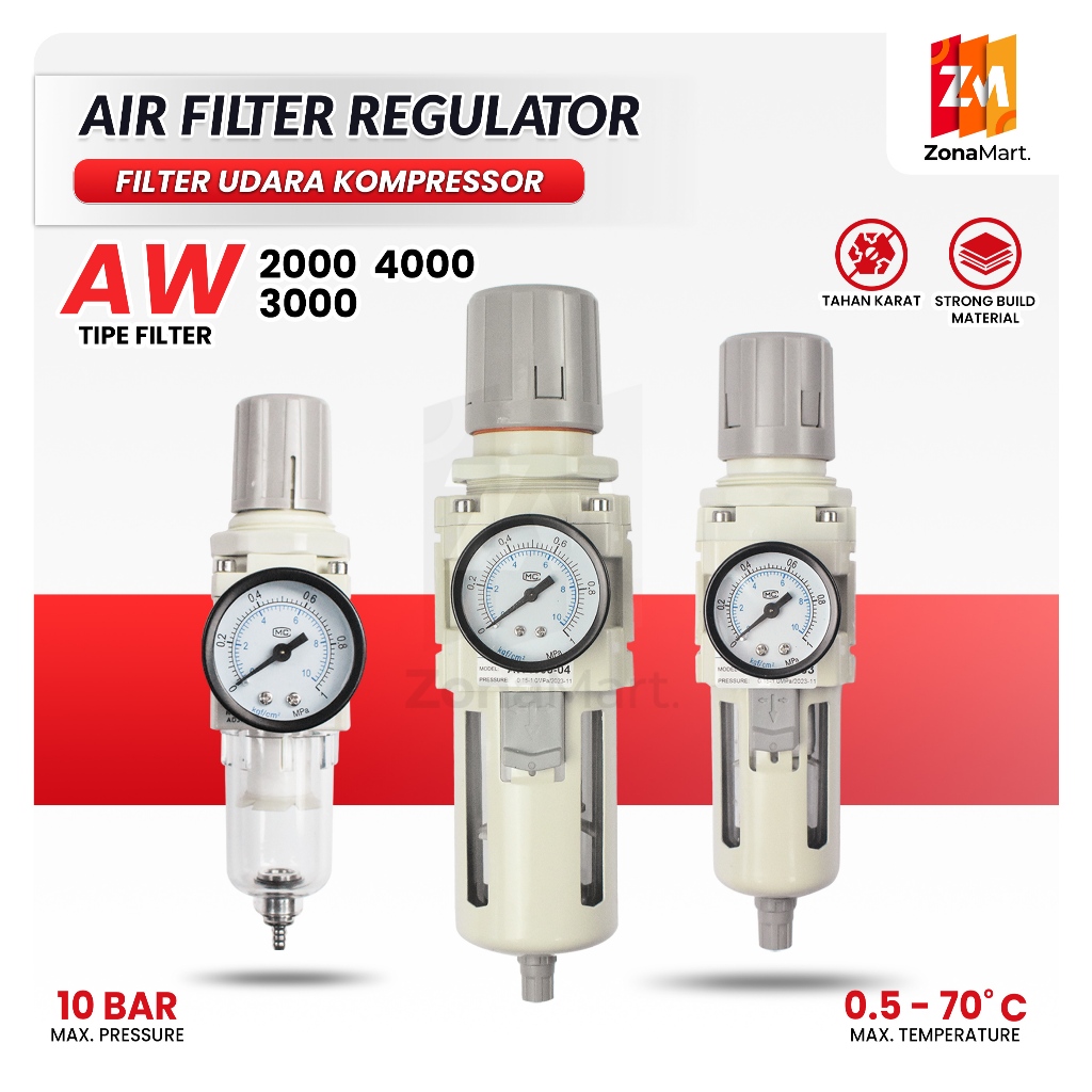 เครื่องควบคุมกรองอากาศ AW 2000-02 1/4" AW 3000-03 AW 4000-04