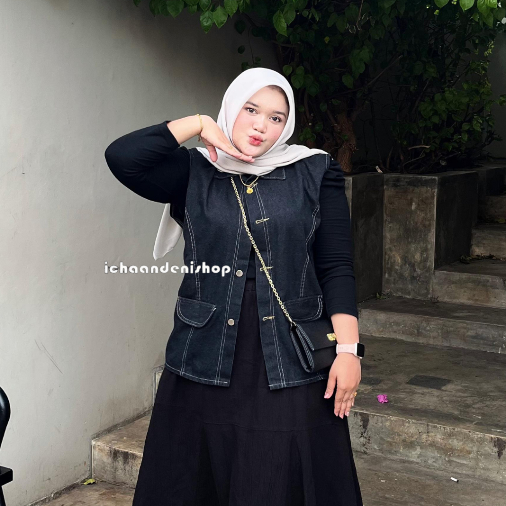 ICH - Jenny Vest Jeans Bigsize Womens Vest Jeans Jumbo สไตล์เกาหลี
