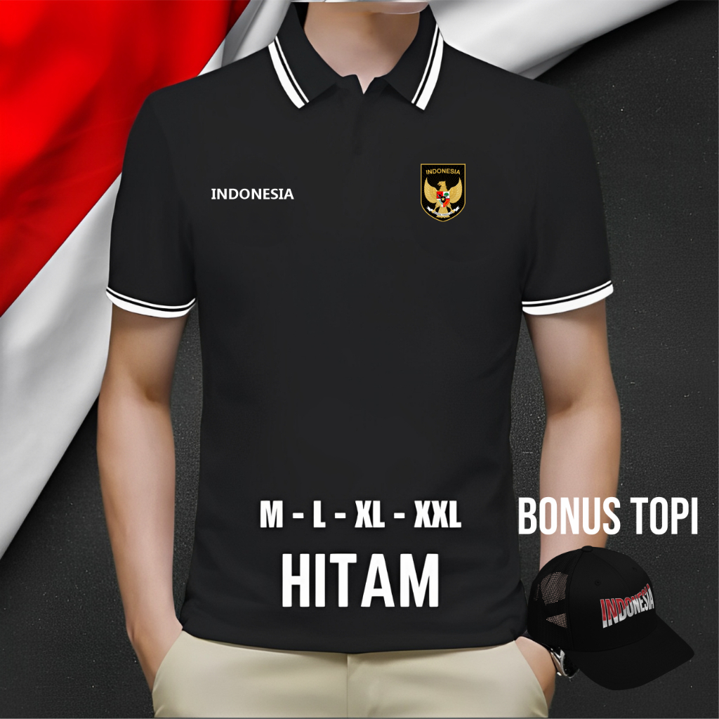 วันประกาศอิสรภาพของชาวอินโดนีเซีย MLS เสื้อยืดคอปกโปโลฟรีหมวก - เสื้อโปโลรวมผู้ชายด้านบน