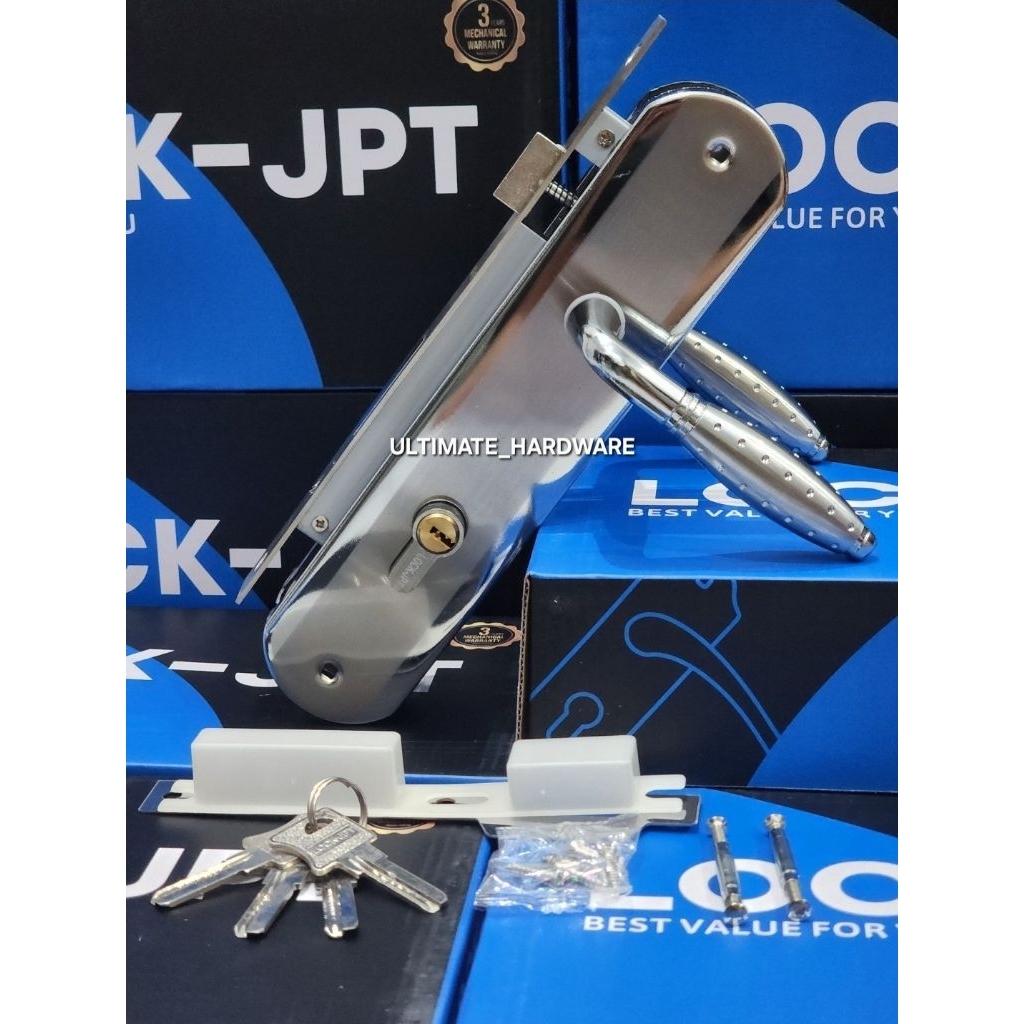 WOODEN ชุดล็อคประตู HANDLE PLATE LOCK JPT KPL JPT J22 NP สแตนเลสสตีล