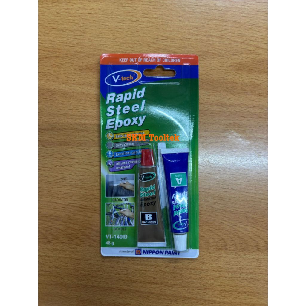 V-tech VT-140ID อีพ็อกซี่เหล็กอย่างรวดเร็ว 4 นาที / V-tech VT-140ID กาวอีพ็อกซี่ 4 นาที (48g)