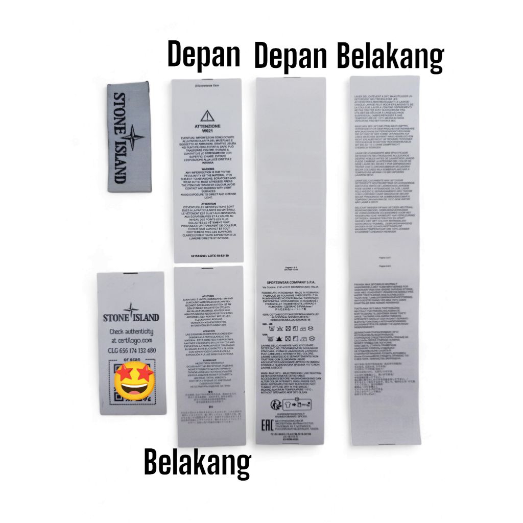 ป้าย SI STONE ISLAND ซีทรูแท้