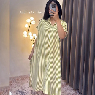 Daster Gabriela Busui Friendly / Oversize Dress Kemeja Maudy Midi Daily