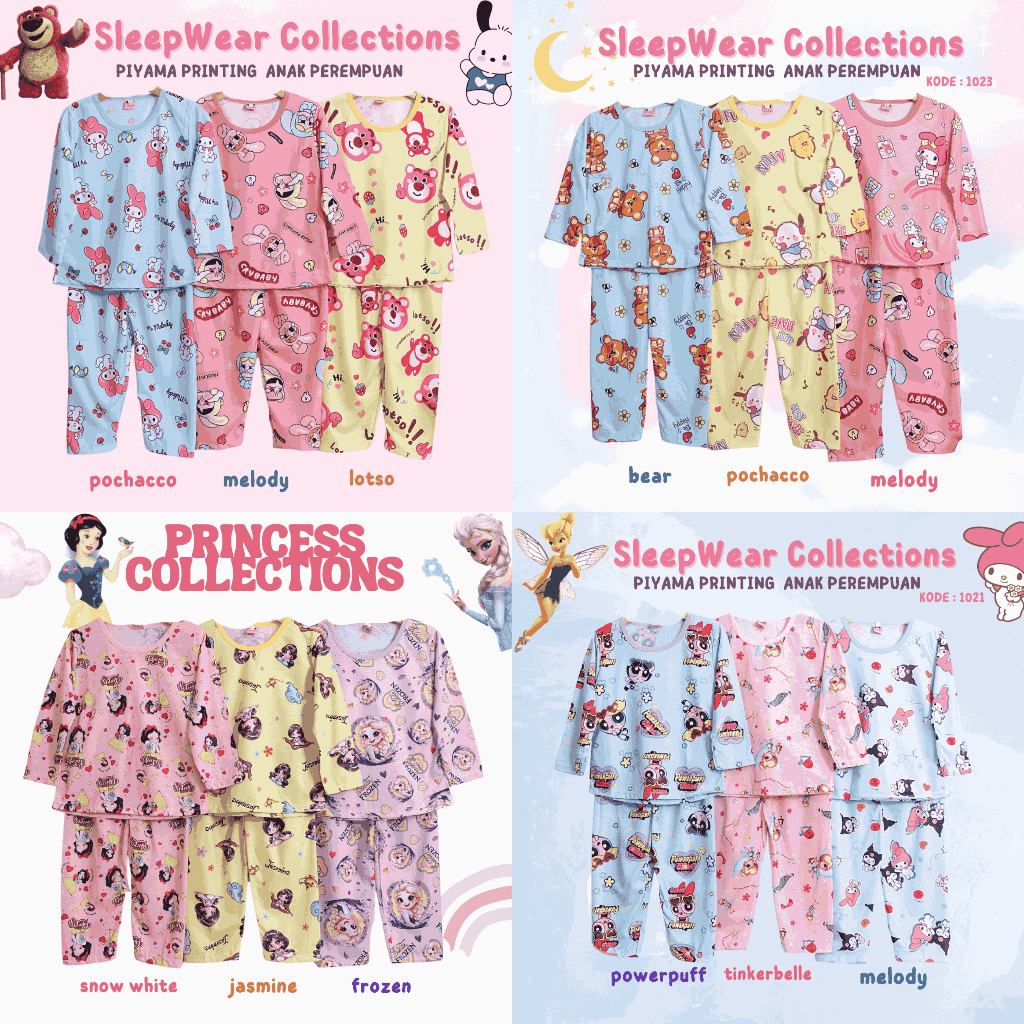 PACKAGE 3 SET PP (P071) SIBULAT SUIT FOR GIRLS PRINCESS COLLECTIONS MELODY LOTSO ETC.