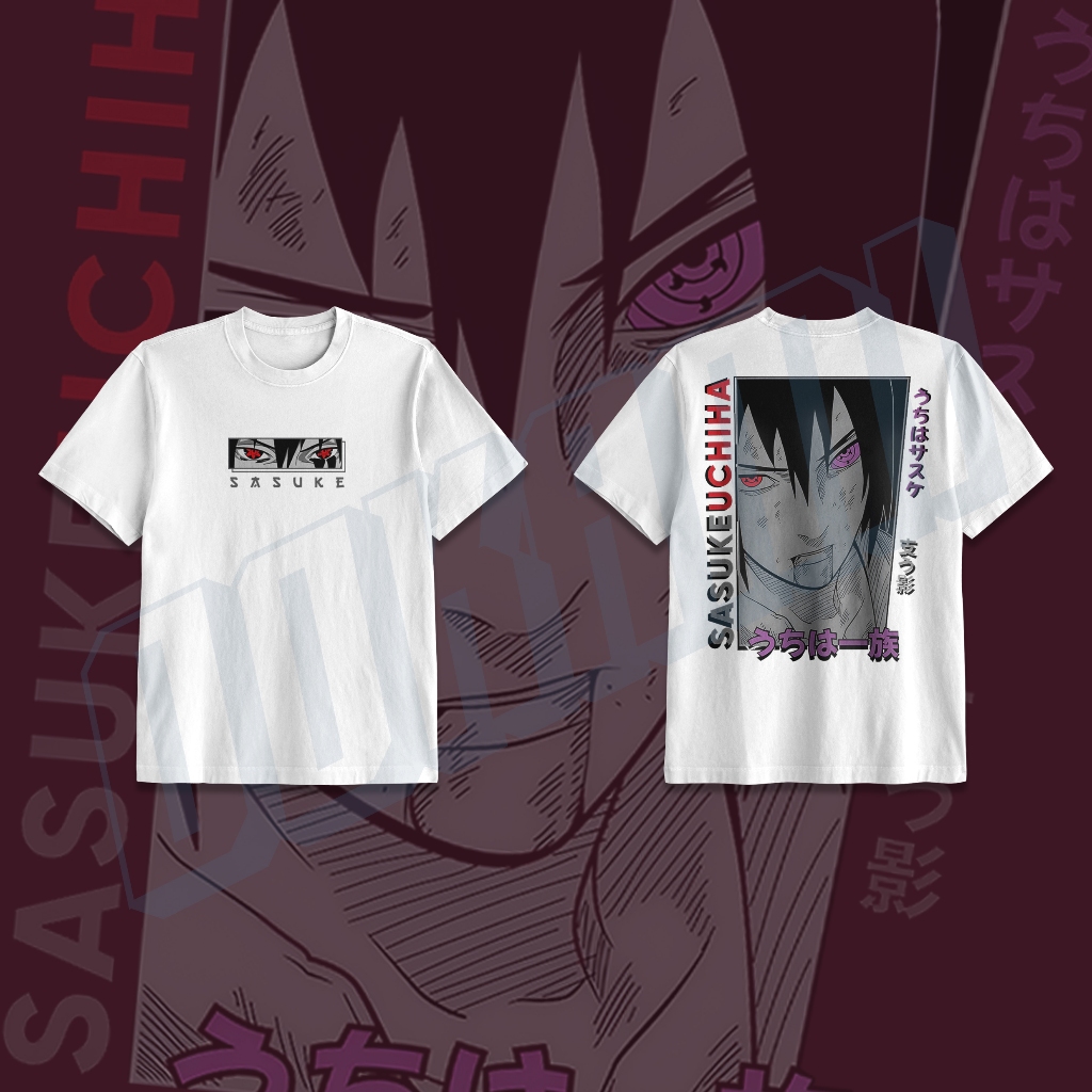 เสื้อยืด Uchiha Sasuke Sharingan Rinnegan / เสื้อยืด Sasuke Uchiha / อะนิเมะนารูโตะ