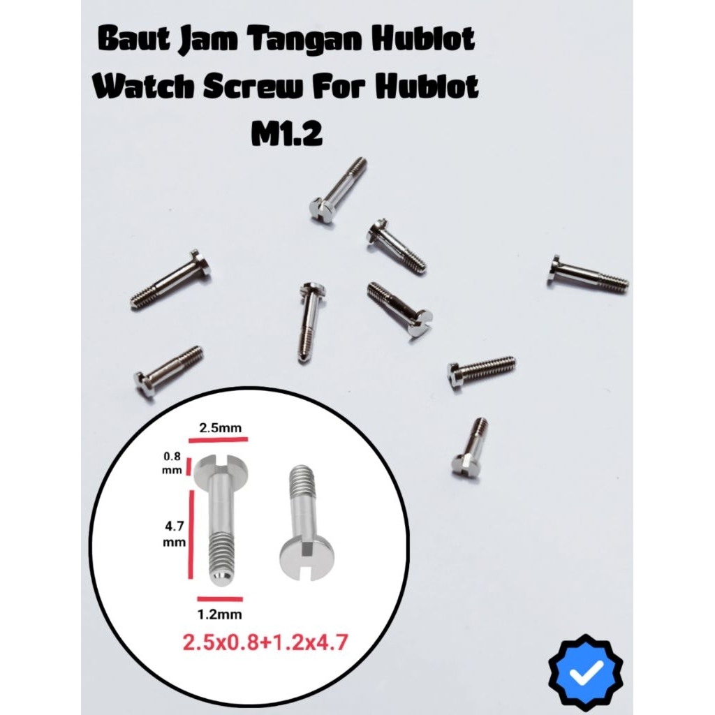 Hublot Watch Screw Watch Bolt เส้นผ่านศูนย์กลาง: 1.2 มม. สแตนเลสคุณภาพดี H Bolt Head