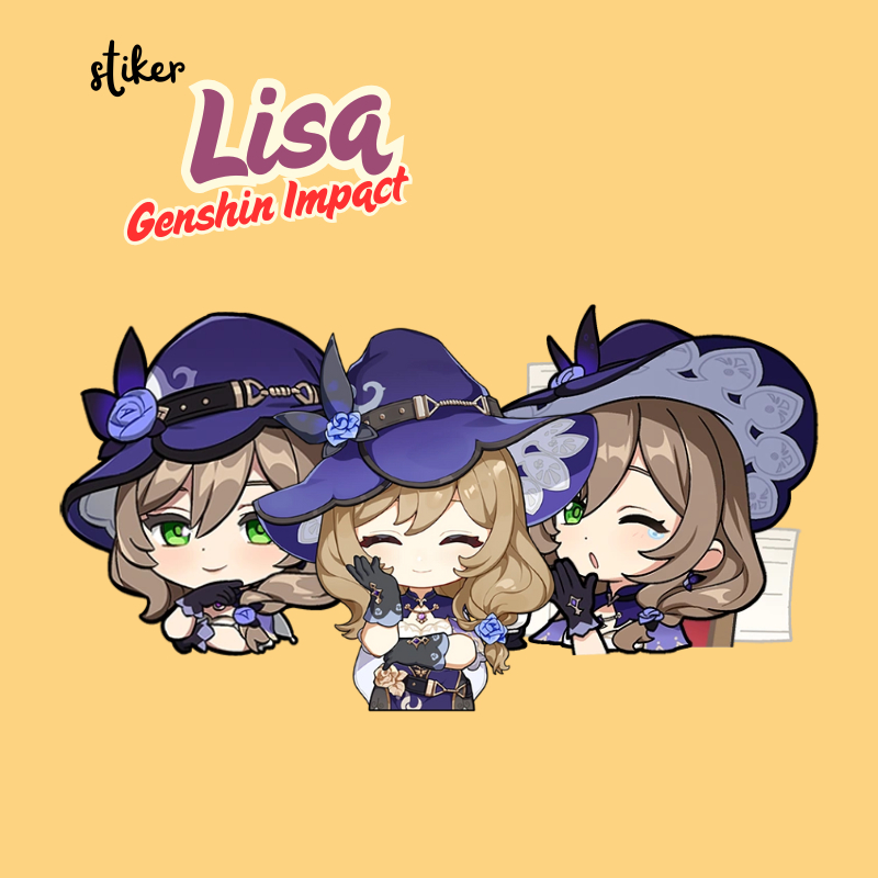 สติ๊กเกอร์ Lisa Genshin Impact | สติ๊กเกอร์ Merch Lisa Genshin Impact Vinyl Glossy กันน้ํา