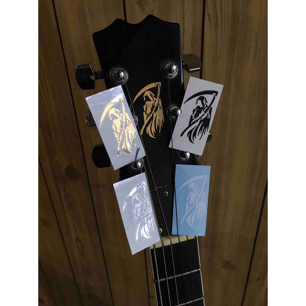 Angel Headstock สติกเกอร์ Death โลโก้คออะคูสติกกีตาร์ไฟฟ้าคลาสสิกไนลอน Folk Bass ความงาม