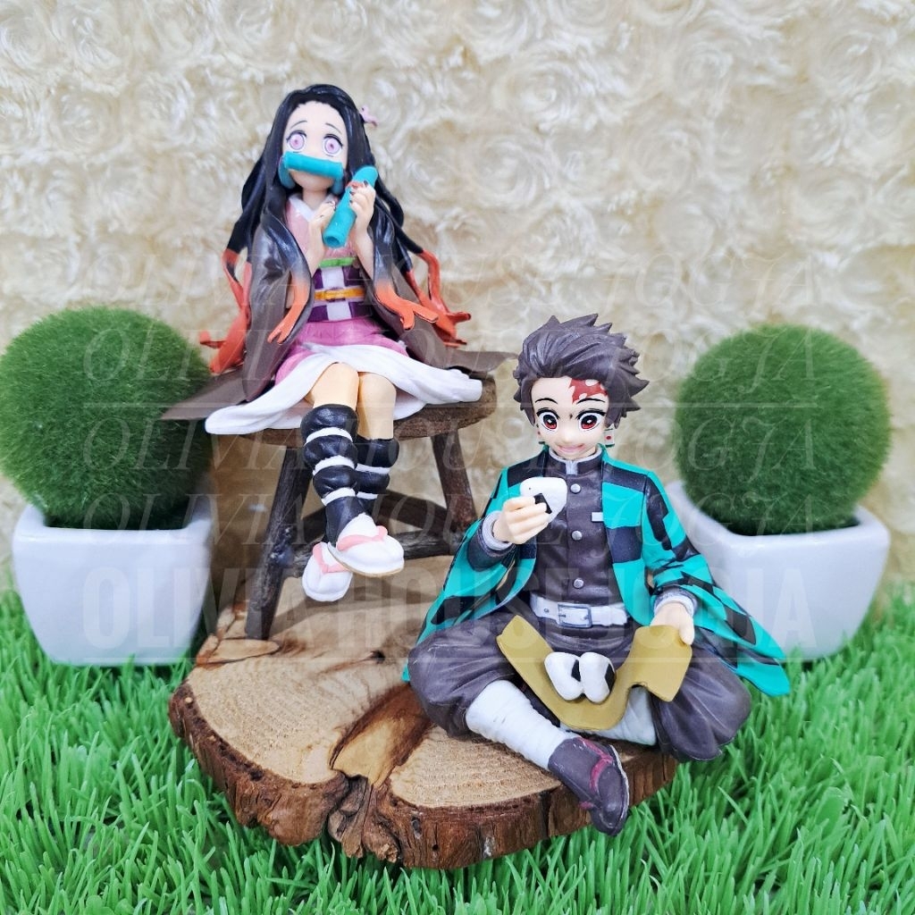 Action Figure Demon Slayer Onigiri ไม่มีกล่อง Tanjiro Nezuko Action Figure Kimetsu ไม่มี Yaiba รูป T
