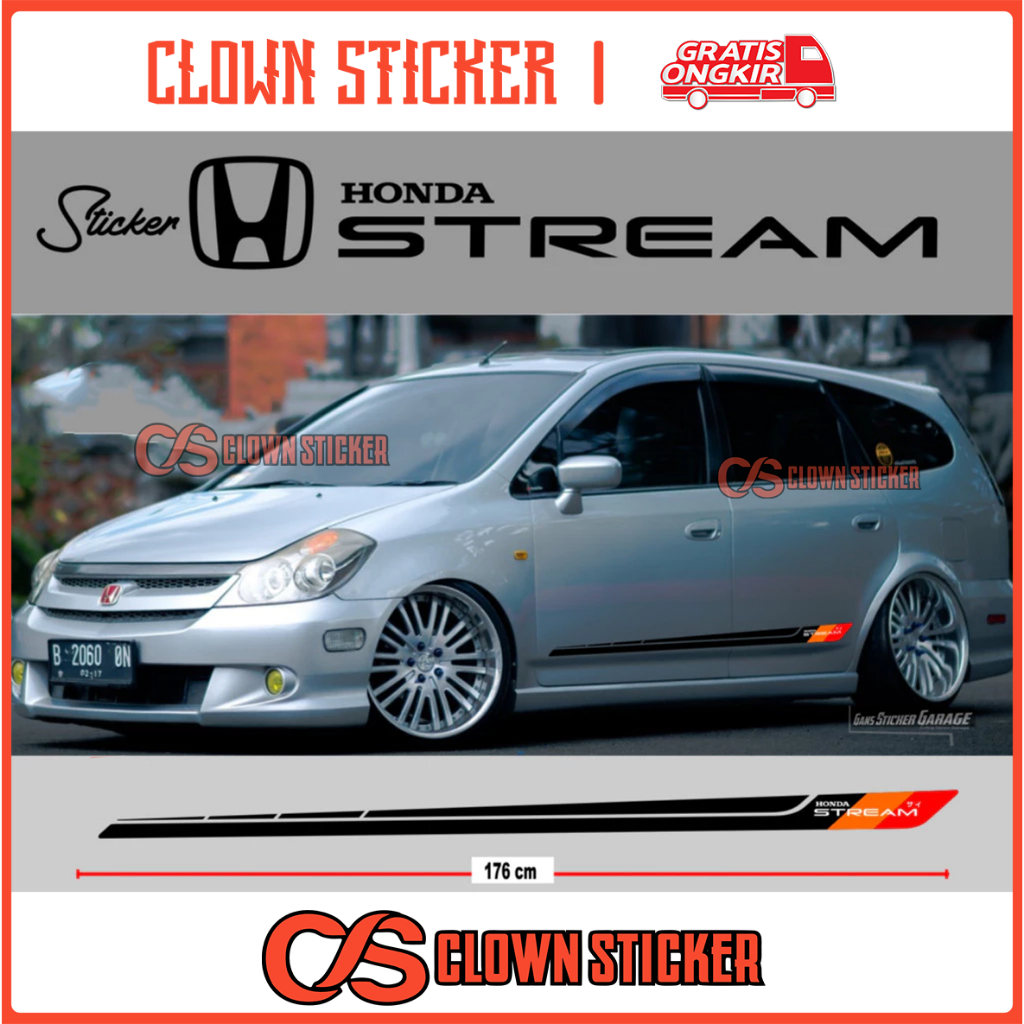 สติ๊กเกอร์ HONDA STREAM CLOWN HONDA STREAM ACCESSORIES