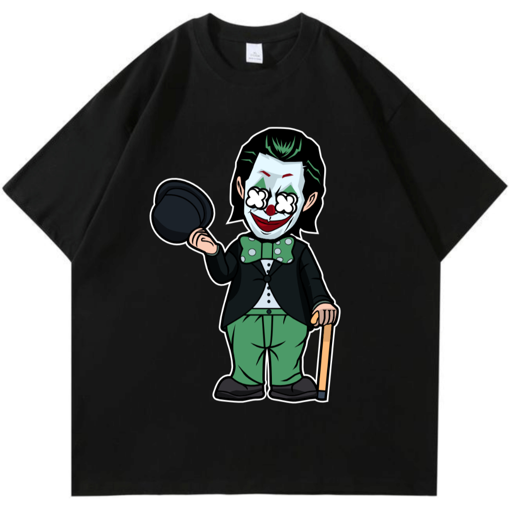 เสื้อยืดลายการ์ตูน AA Charlie Joker ผ้าฝ้ายพรีเมี่ยม 100% วัสดุ Combed 24s