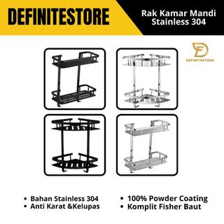 Rak Sabun Kamar Mandi Rak Sudut Rak Kotak Serbaguna Single Double Tiang Sus 304 Anti Karat