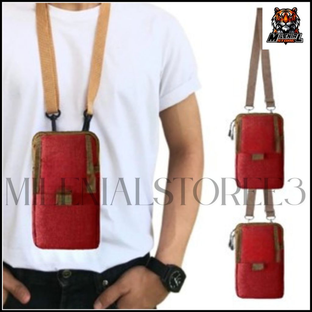 กระเป๋าสะพายข้างผู้ชาย Mini Gress แบบเรียบง่าย, กระเป๋าใส่บัตรโทรศัพท์มือถือสําหรับผู้ชายและผู้หญิง