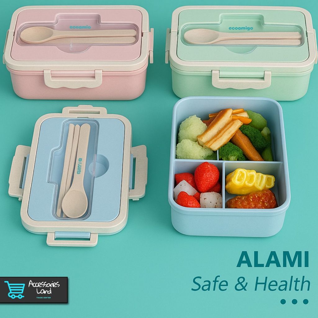 LUNCH BOX 1000ML SET LUNCH BOX ฟรี SPOON CHOPSTICKS - BENTO LUNCH BOX ​1000มล