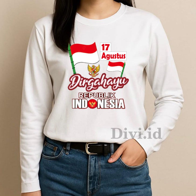 MERAH GARUDA เสื้อสีแดงและสีขาวล่าสุดอินโดนีเซีย 17An เสื้อผ้าคอปกของผู้หญิง Thsirt ผู้ใหญ่หญิง 17 ส