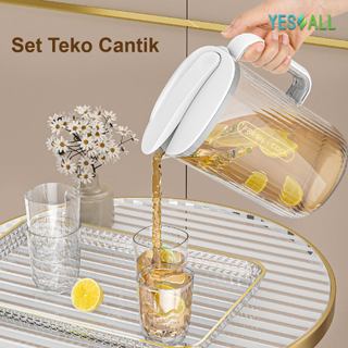 YESALL Teko Air Minum 2.2 Liter Besar Water Jug Air Minum Botol Air Minum Kulkas Transparant Aesthetic