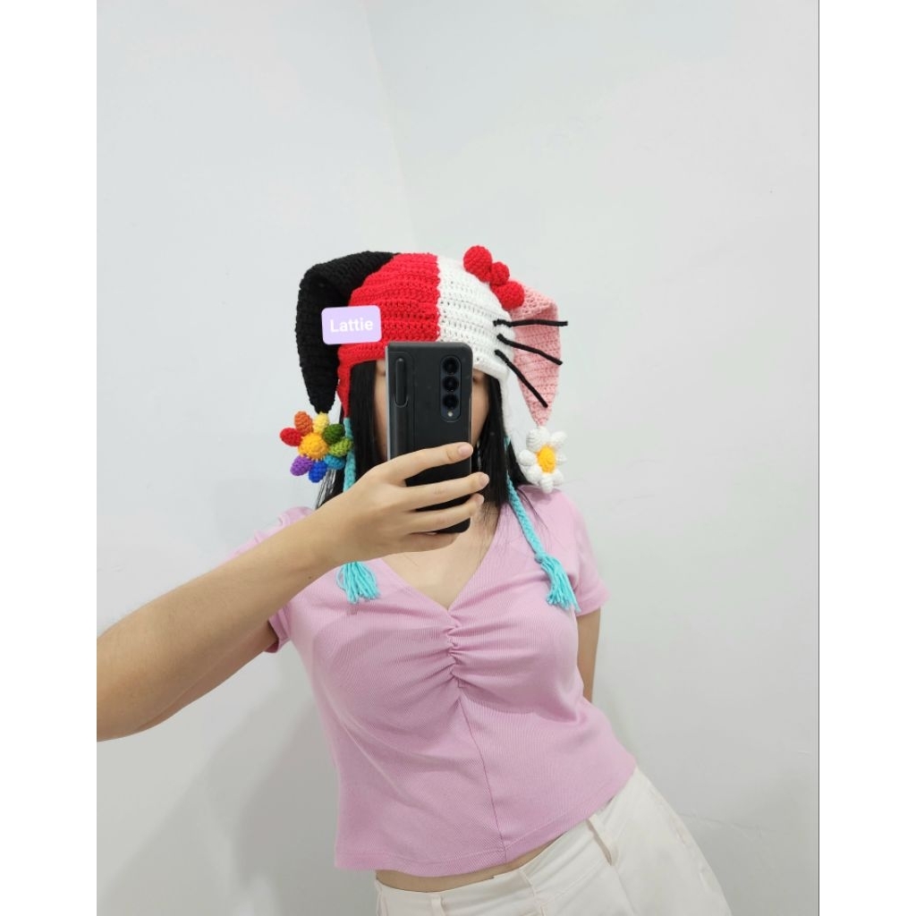 HANDMADE HAT/JOKER BEANIE/CUTE BEANIE/JOKER BEANIE HAT/G DRAGON BEANIE HAT/GDRAGON BEANIE HAT