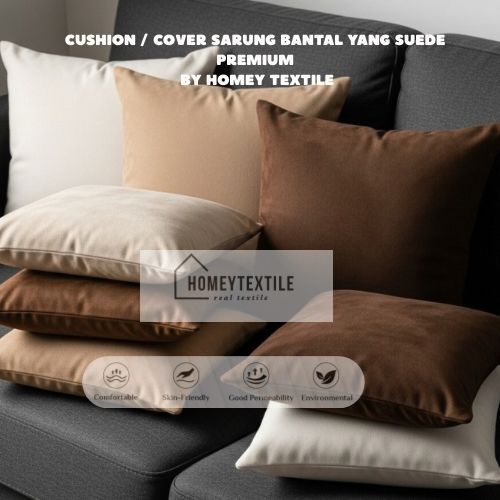 ปลอกหมอนอิง / ปลอกหมอนอิงโซฟา Aesthetic Suede 30x30 40x40 45x45 50x50 60x60 Homey Textile