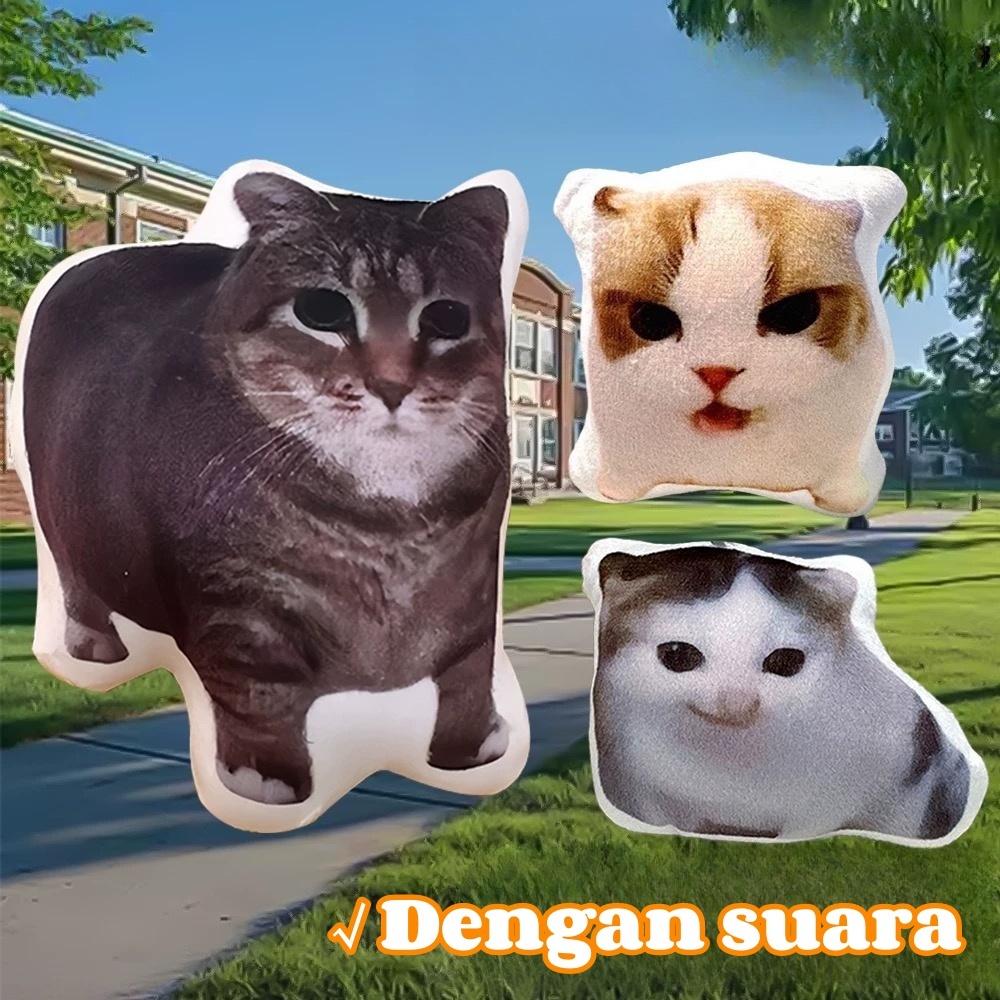 GANTUNGAN [เวอร์ชันเสียง]พวงกุญแจน่ารัก Meme Cat/Cat Meme ของเล่นตุ๊กตาพวงกุญแจของขวัญสร้างสรรค์/พวง