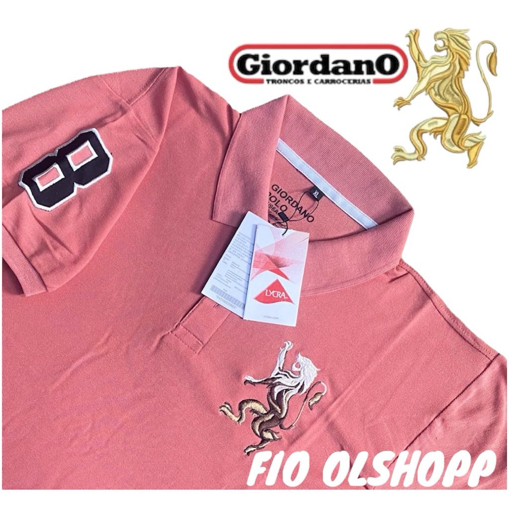 เสื้อยืด Casual PREMIUM 3D LION EMBROIDERED GIORDANO COLLAR | เสื้อยืดพรีเมี่ยม GIORDANO POLO