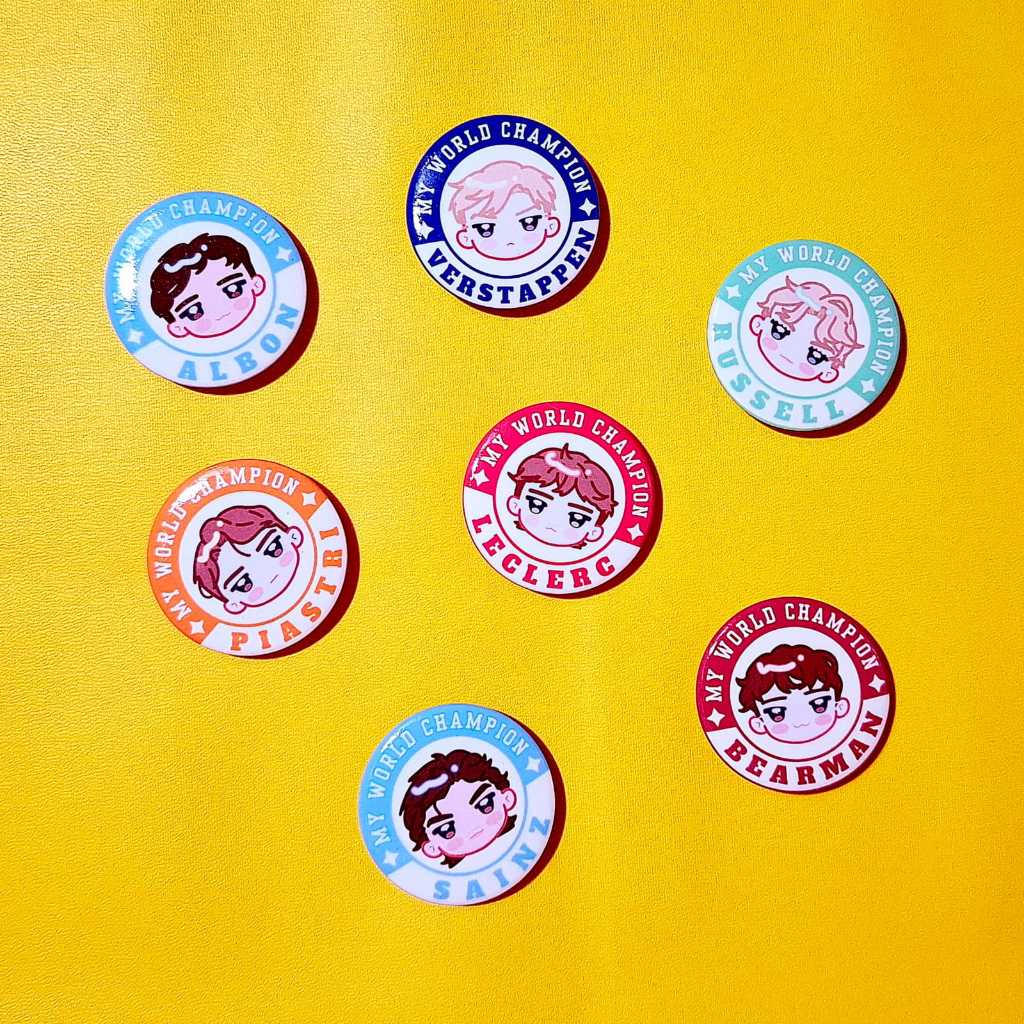 F1 Formula 1 My World Champion Pin Fan Merch By ZnStudio