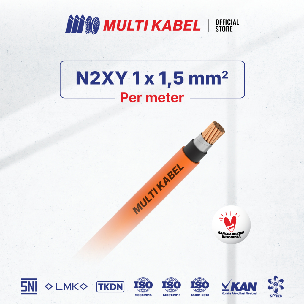 MULTI Cable-N2XY Cable - สายทนไฟ FRC 1x1.5mm2-Orange-Per Meter
