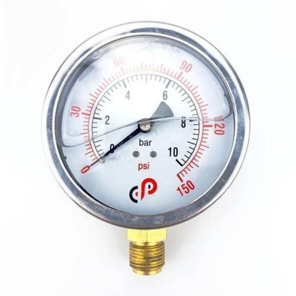 เครื่องวัดความดันน้ํามัน 4" x 1/2" | 4 10 16 25 40 60 BAR KG PSI | - 4 บาร์
