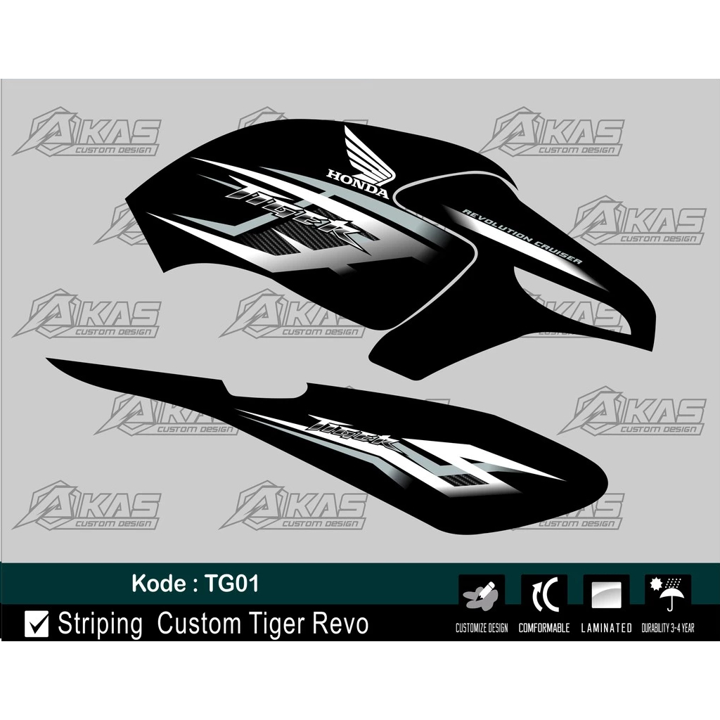 Tiger Revo Variation Striping + Bonus Racing สติกเกอร์ TG01