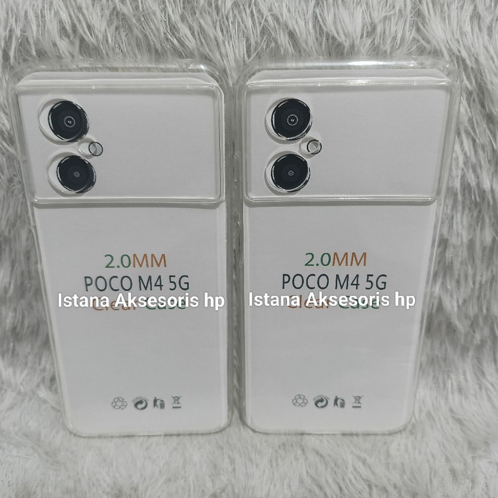 Softcase Casing Clear Space Original POCO M4 5G Silicone 2.0MM + Camera Protection