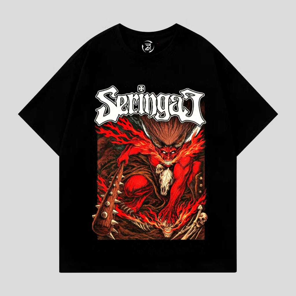 KATUN The Getooxs Tshirt Seringai iblis Vintage แขนสั้นสีดํา Unisex Distro เสื้อยืด Combat Cotton 24