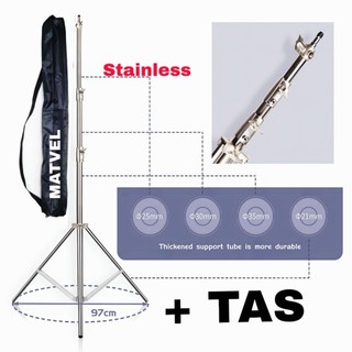 Matvel Steel S28 Light Stand Besar Stainless Kaki Lampu Studio Tripod Lighting Universal Big Lightstand