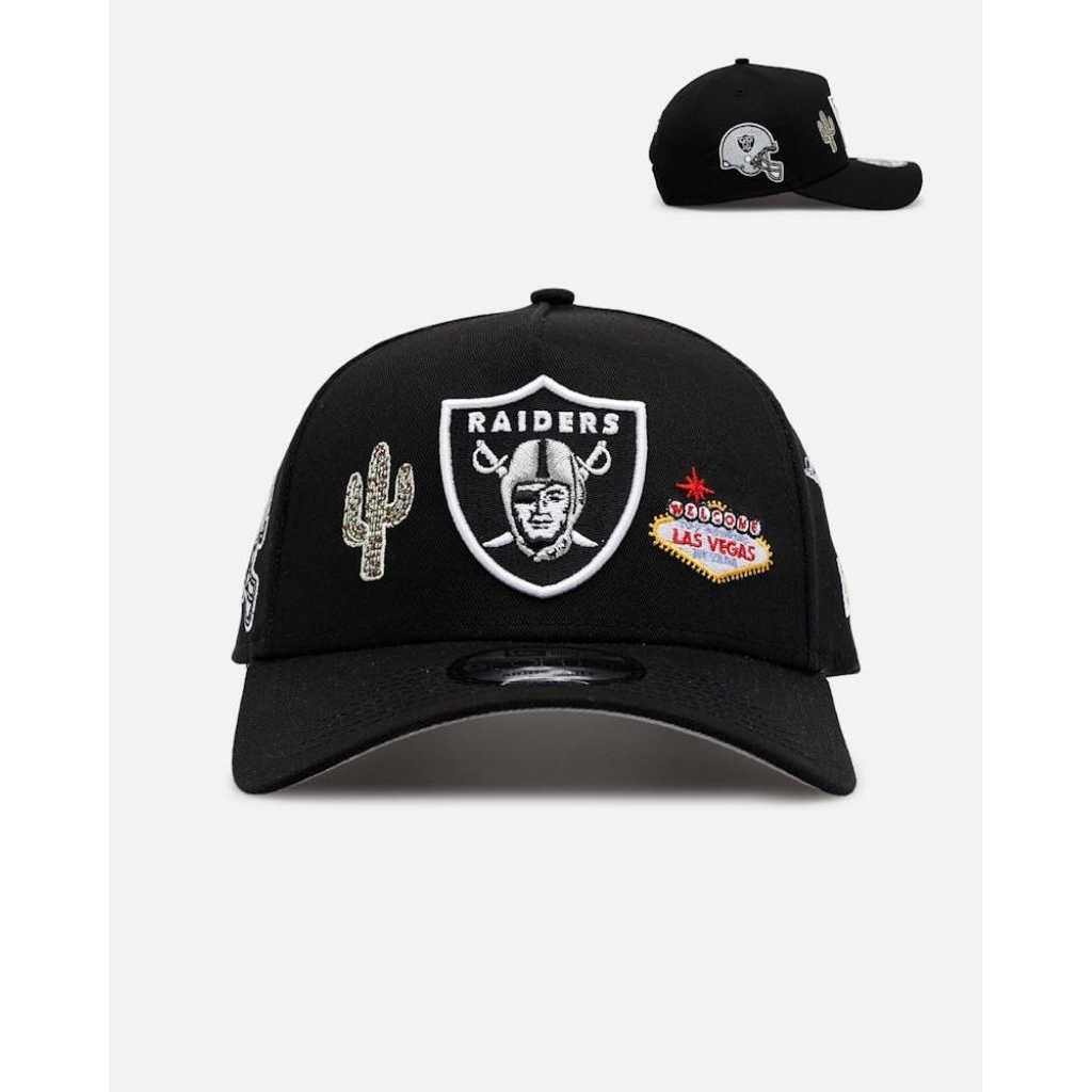 Raiders สีดําปัก A-Frame 9forty ปรับได้