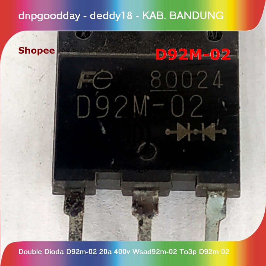 ไดโอดคู่ d92m-02 20a 400v wsad92m-02 to3p d92m 02