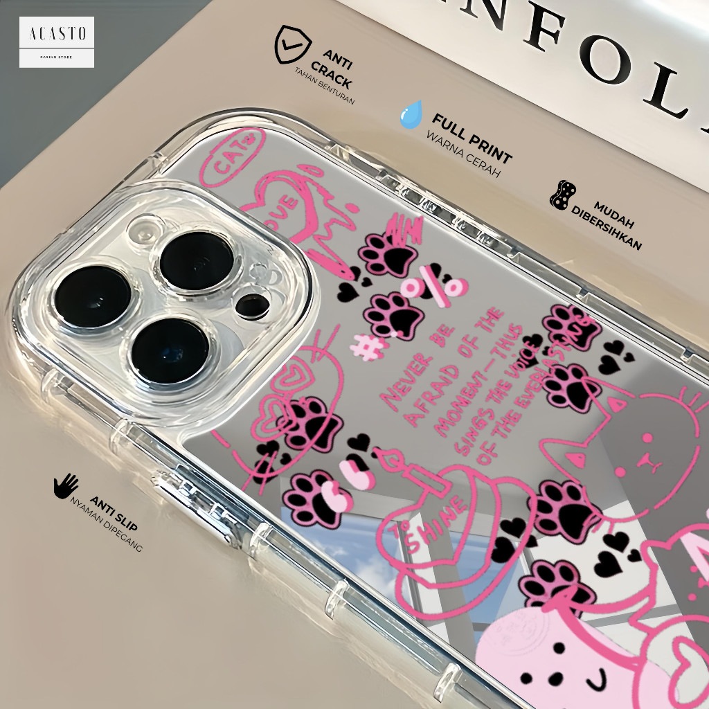 HP AC259 MIRROR CASE สําหรับ OPPO A57 2022 A77S A58 A60 4G A71 A74 A95 A78 A98 A1 5G F1S F5 F7 F11 P