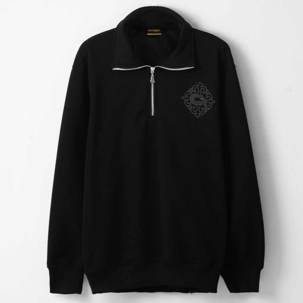 Gutennc Sweater Half Zip Rugby Highdensity Black