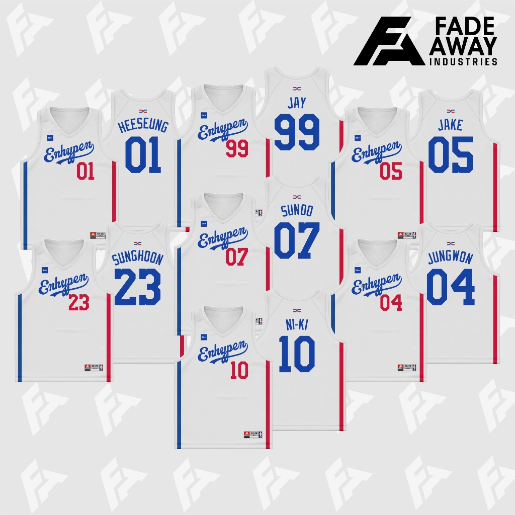 เสื้อบาสเก็ตบอล ENHYPEN K-POP สีขาว
