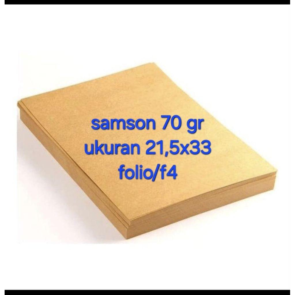 กระดาษสีน้ําตาล Samson 70 gr OR 80 GR folio 21.5x33 / F4