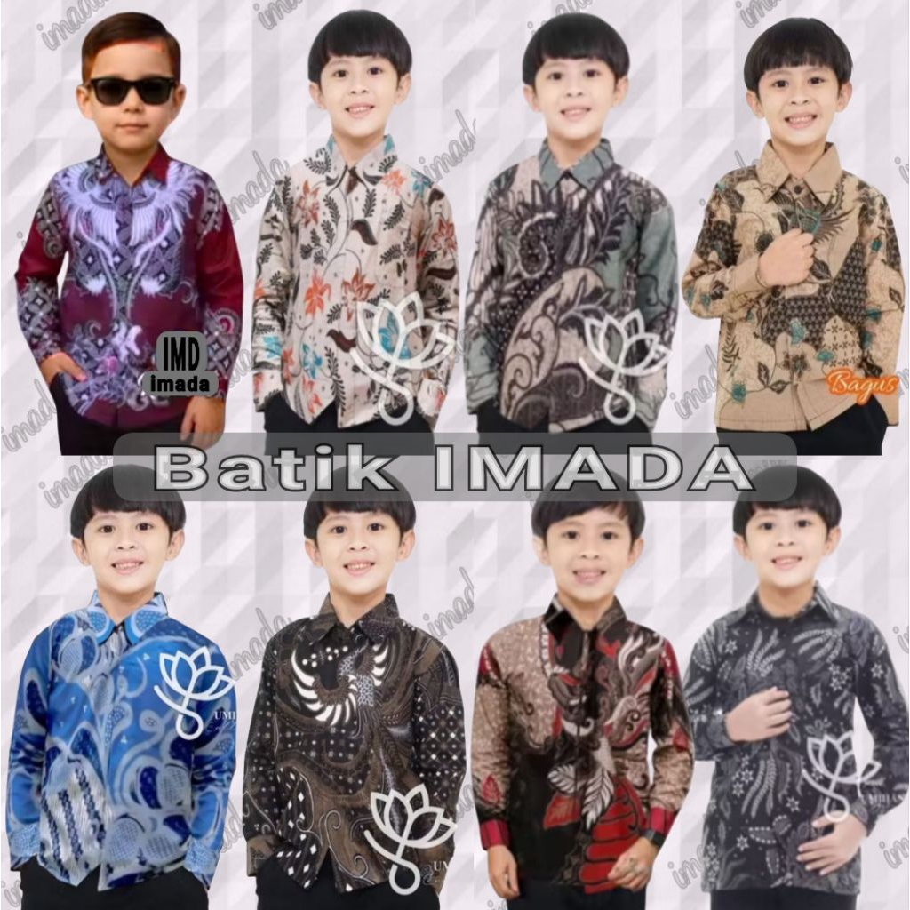 KAMEJA เสื้อบาติกแขนยาวสําหรับเกย์ 2 ถึง 12 ปี SG
