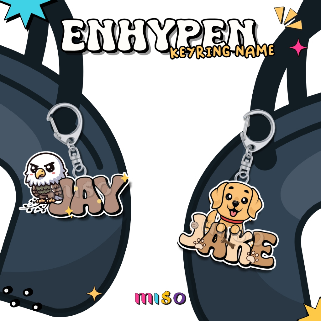 พวงกุญแจชื่อ ENHYPEN / พวงกุญแจ พวงกุญแจ ตัวละครสมาชิก ENHYPEN / พวงกุญแจ ENHYPEN ENGENE / พวงกุญแจ 
