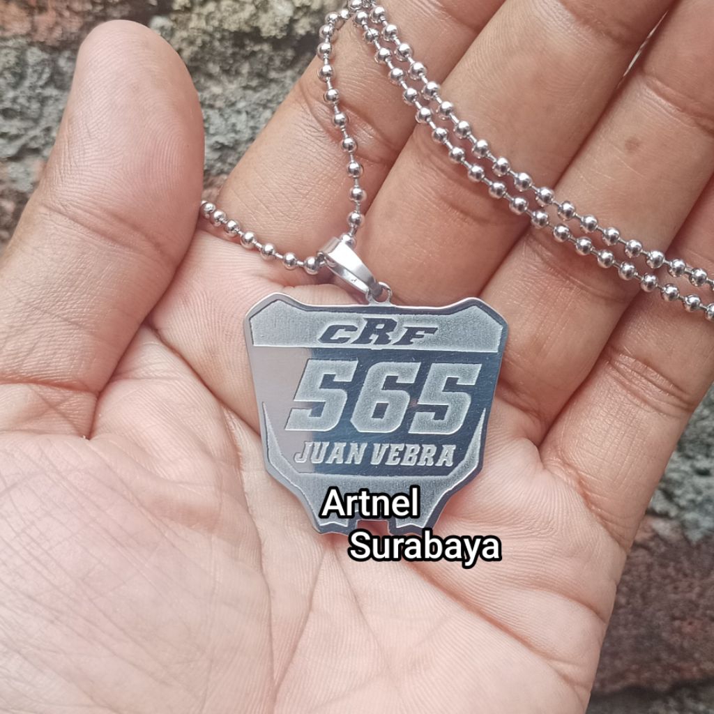 Trail Number Plate Necklace Monel Stainless Steel Trail Number Plate Necklace