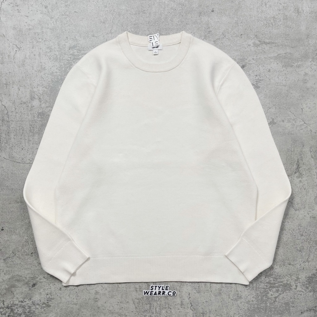 เสื้อสเวตเตอร์สีขาว Uniqlo milano - kn3503