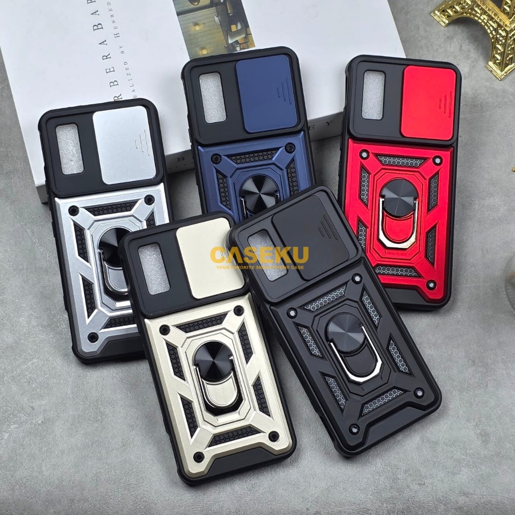 Infinix GT 30 Infinix GT 30 Pro Case Armor Slide Protect Camera Case Robot Slide Camera + RingStand 