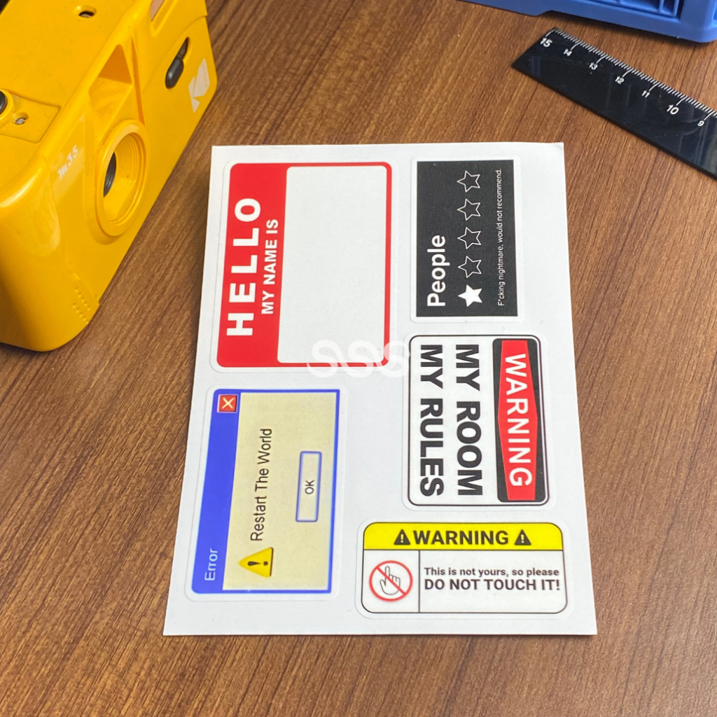 TEXT STICKER / WARNING STICKER / STICKER PACK