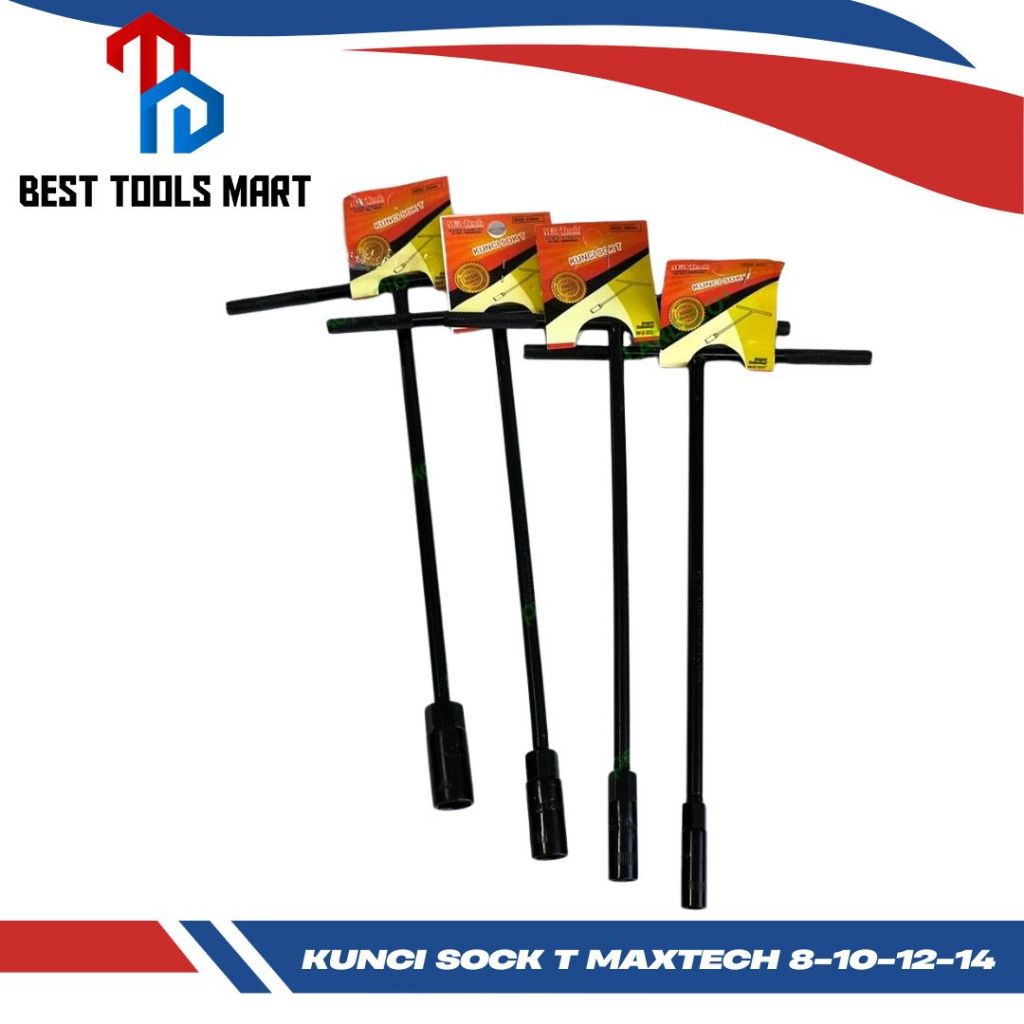 MAXTECH สีดํา T-SOCKET WRENCH วัสดุเหล็ก 4 ขนาด MAXTECH T-WRENCH 8,10,12,14 ซ็อกเก็ต WRENCH WRENCH T